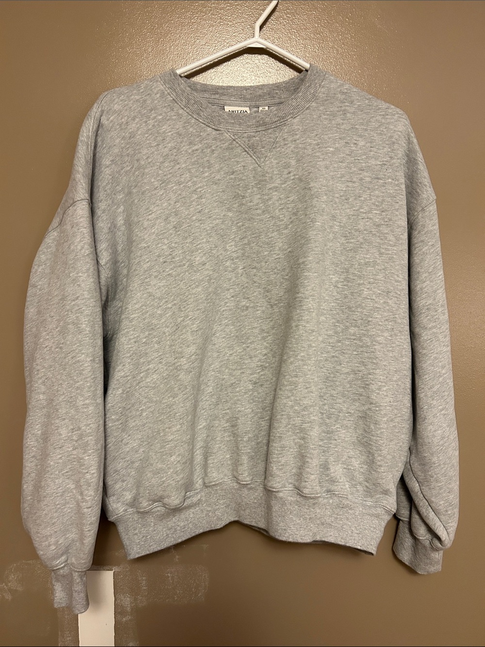Aritzia Heather Chrome Cozy Sweatfleece Mega Crew Sweatshirt
